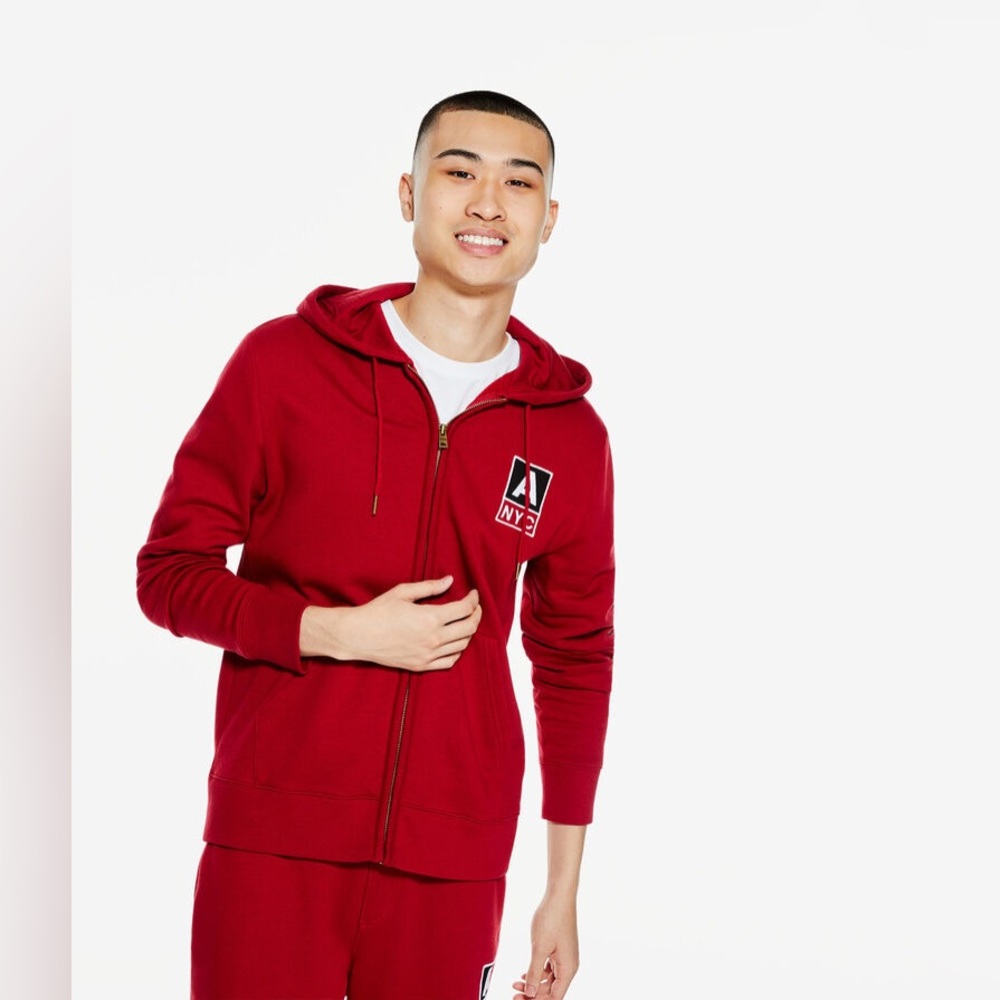 Aeropostale NYC Heritage Full-Zip Hoodie | Cerise Red | NEVER WORN
